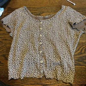 John Galt brown flowery tee shirt!🤎